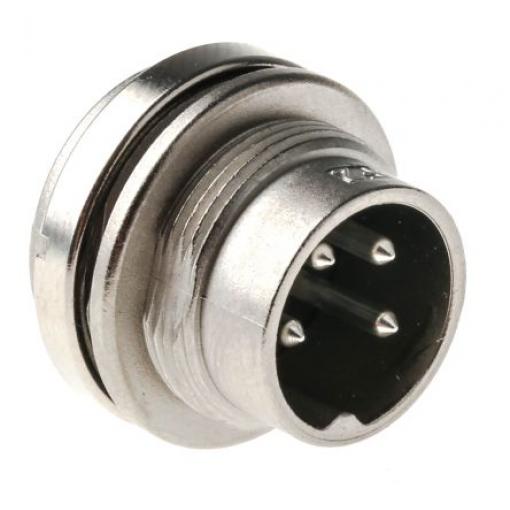 Amphenol Industrial Zástrčka DIN, řada: C 091 D, počet kontaktů: 4, velikost: M16, 300 V ac/dc, orientace těla: Rovný,
