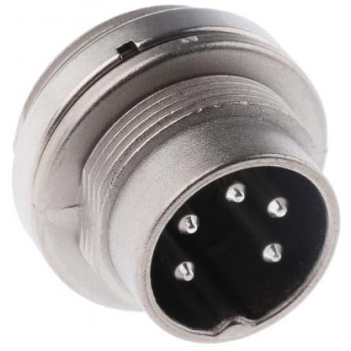 Amphenol Industrial Zástrčka DIN, řada: C 091 D, počet kontaktů: 5, velikost: M16, 300 V ac/dc, orientace těla: Rovný,