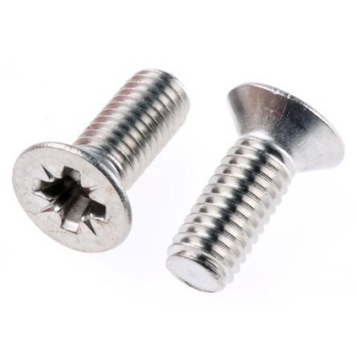 RS PRO Šroub s nízkou půlkulovou hlavou Pozidriv, Nerezová ocel hlavice Zapuštěná, velikost závitu: M3 16.0 mm
