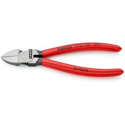 Štípací kleště na plasty, celková délka: 160 mm, Chrom vanadiová elektrická ocel, číslo modelu: 72 01 Knipex