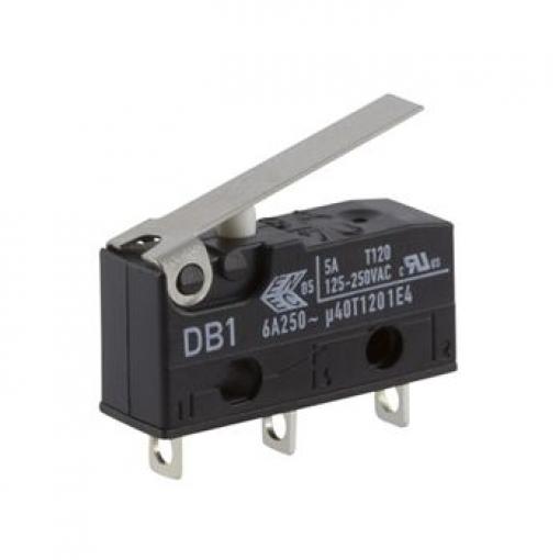 ZF Mikrospínač, typ ovladače: Krátká páka SPDT, 250 V ac, 6 A, Pájecí, IP50, 0.59N