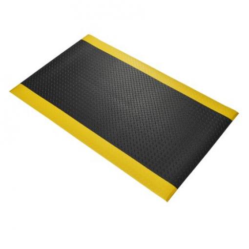 RS PRO Protiúnavová rohož, Žlutá, Černá Polyvinylchloridová pěna Diamantový vzor Suché, délka: 1.5 m, šířka: 0.9m
