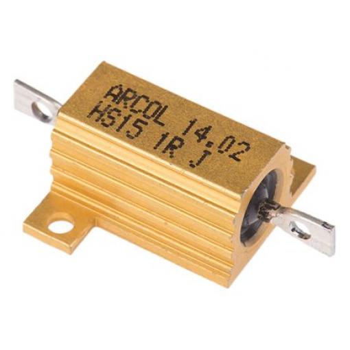 Rezistor pro montáž na rám, řada: HS15 1 Ω ±5 % HS15 1R J 15 W, Hliník, Axiální Vinutý Arcol