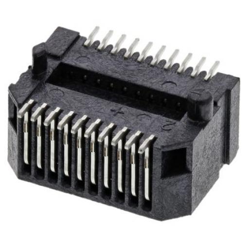 Samtec Hranový konektor, řada: MECT, rozteč: 0.8 mm, počet kontaktů: 20, počet řad: 2, orientace těla: Pravý úhel,
