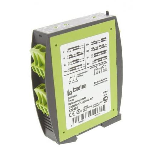 Tele Časovací relé, řada: G2ZM20 Lišta DIN DPDT 2kontaktové 240 V dc 12 V ac, 240 V ac Multifunkční funkce Šroub 0.05 s