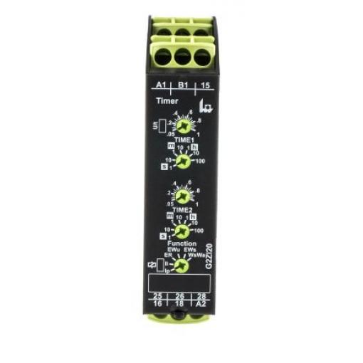 Tele Časovací relé, řada: G2ZI20 Lišta DIN DPDT 2kontaktové 240 V dc 12 V ac, 240 V ac Multifunkční funkce Šroub 0.05 s