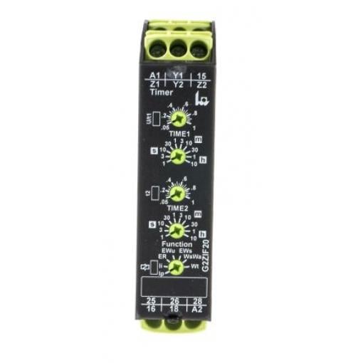 Tele Časovací relé, řada: G2ZIF20 Lišta DIN DPDT 2kontaktové 240 V dc 240 V ac, 24 V ac Multifunkční funkce Šroub 10.05