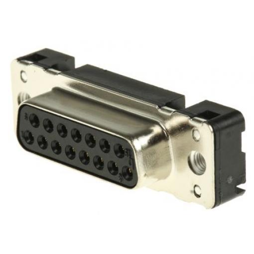 HARTING Konektor D-Sub, řada: D-Sub, počet kontaktů: 15, orientace těla: Rovný 2.74 mm, Průchozí otvor Vnitřní,