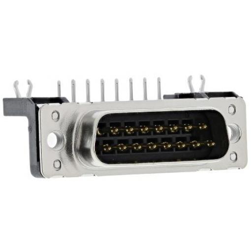 HARTING Konektor D-Sub, počet kontaktů: 15, orientace těla: Pravý úhel 2.74 mm, Průchozí otvor Vnější, D, Zámek desky