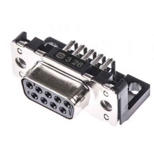 HARTING Konektor D-Sub, řada: D-Sub, počet kontaktů: 9, orientace těla: Pravý úhel 2.74 mm, Průchozí otvor Vnitřní,