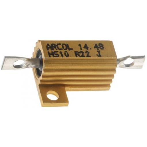 Rezistor pro montáž na rám, řada: HS10 220 mΩ ±5 % HS10 R22 J 10 W, Hliník, Axiální Vinutý Arcol