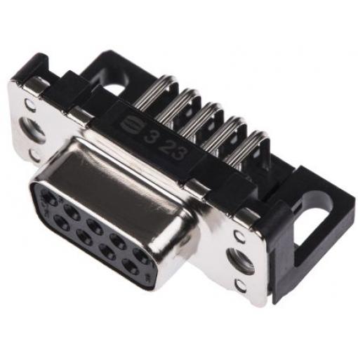 HARTING Konektor D-Sub, řada: D-Sub, počet kontaktů: 9, orientace těla: Pravý úhel 2.74 mm, Průchozí otvor Vnitřní,