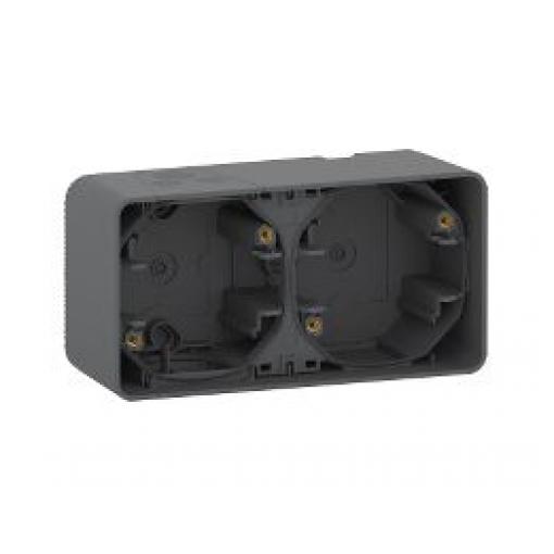 Instalační krabice Mureva Styl 2 54 mm PP (polypropylen), SEBS Šedá NF 76mm Schneider Electric IP55 Povrch 54 mm