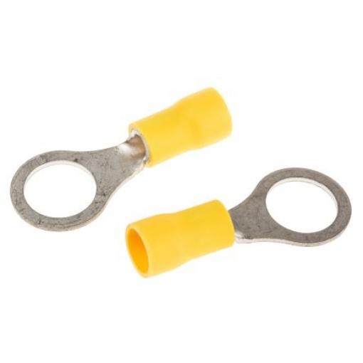 Očková koncovka, řada: PIDG, pokovení: Cín, M8, Žlutá, 105 °C, min. AWG: 12 AWG, max. AWG: 10 AWG, Izolované, TE
