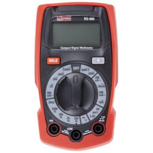 Multimetr Ruční 10 A ac, typ displeje: Digitální 600 V ac, číslo modelu: RS-660 RS PRO 10 A dc