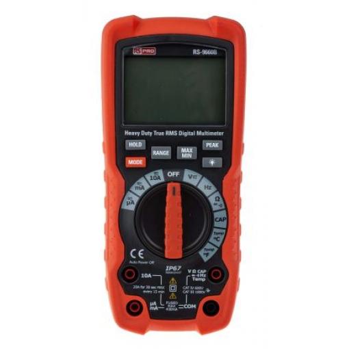 Multimetr Ruční 10 A ac, typ displeje: Digitální 1 kV ac, číslo modelu: RS-9660B RS PRO True RMS 10 A dc