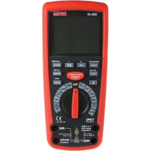 Tester izolace Tester izolace 125 V 1000 V, číslo modelu: RS-9985 RS PRO, úroveň kategorie: KAT IV, CAT III