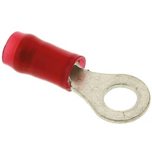 Očková koncovka, řada: PIDG, pokovení: Cín, M4, Červená, 105 °C, min. AWG: 22 AWG, max. AWG: 16 AWG, Izolované, TE