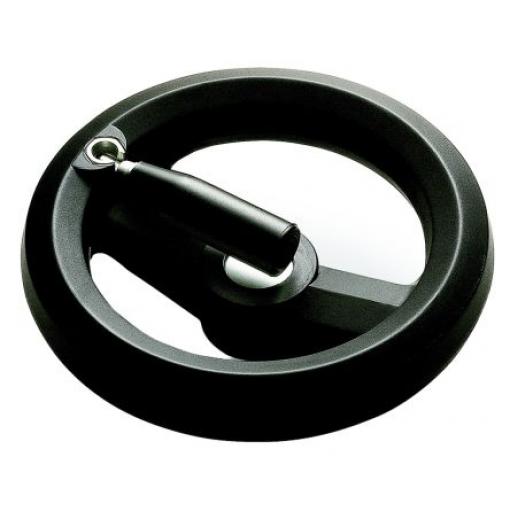 RS PRO Černá Technopolymer vyztužený skelnými vlákny Ruční kolo 160 mm