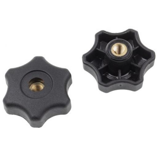 Upínací knoflík Termoplast barva Černá Mnohonásobné výstupky M8 RS PRO Závitový průchozí otvor