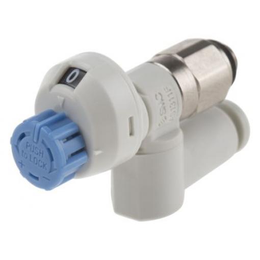 Regulátor průtoku, řada: AS Panel 90 L/min SMC 4 mm