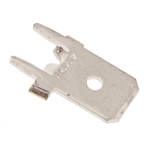TE Connectivity Zásuvný konektor, řada: FASTON .250 Neizolované, 6.35 x 0.83 mm, Stříbrná Vnější, celková délka: 14.02