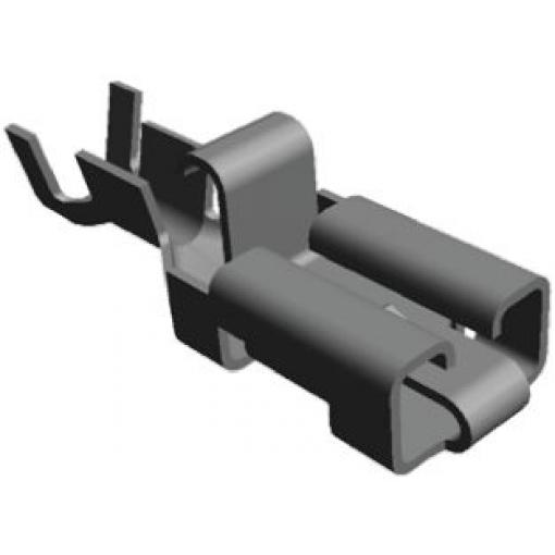 TE Connectivity Zásuvný konektor, řada: Positive Lock .250 Mk I Neizolované, 6.35 x 0.81 mm, Černá Vnitřní, celková