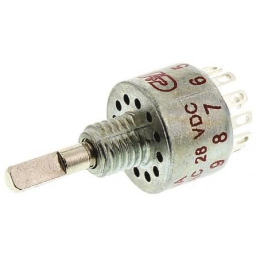 Otočný přepínač 250 mA při 28 V DC, počet poloh: 12 125 V ac, 28V dc