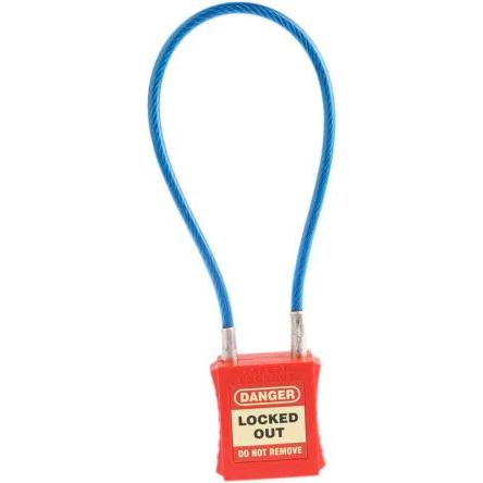 RS PRO Bezpečnostní visací zámek Klíč Odolnost vůči povětrnostním vlivům, ABS, Ocel Obojí 4.7 mm třmen, Červená 43mm