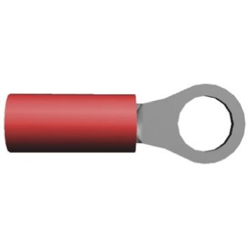 Očková koncovka, řada: PIDG, pokovení: Cín, M5, Červená, 105 °C, min. AWG: 22 AWG, max. AWG: 16 AWG, Izolované, TE