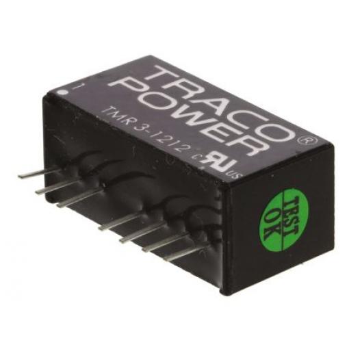 TRACOPOWER Měnič DC/DC TMR 3, výstup: 12 V dc 1.5 kV dc, Vin 18V dc 250 mA, Vin 9V 3 W -40 °C 85 °C Průchozí otvor