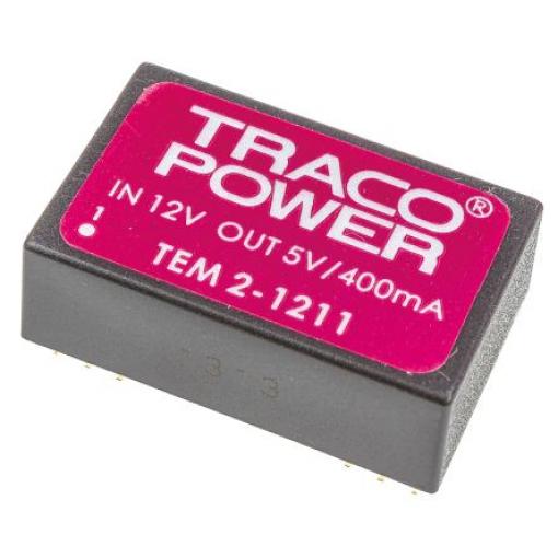DC-DC převodník 2W, výstup: 5V dc 400mA 1kV dc, Vin 10,8 → 13,2 V DC