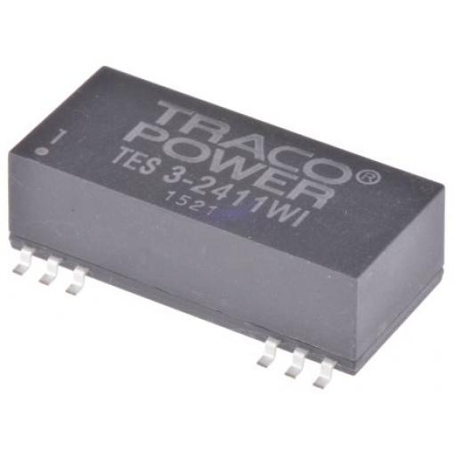 TRACOPOWER Měnič DC/DC TES 3WI, výstup: 5 V dc 1.5 kV dc, Vin 36V dc 600 mA, Vin 9V 3 W -40 °C 70 °C Povrch