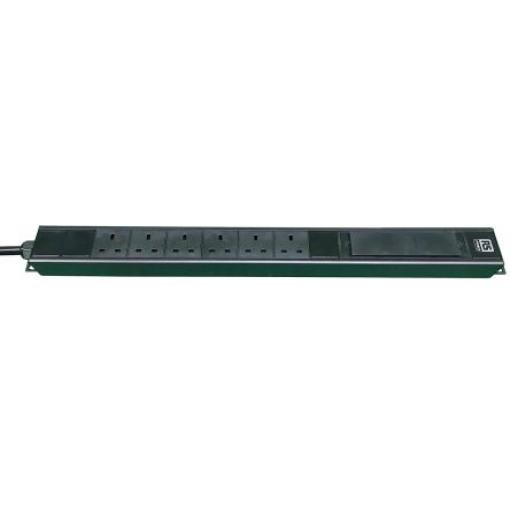 RS PRO 6 zásuvek, 250V ac, Černá BS1363