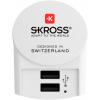 SKROSS Adaptér AC/DC 12 W, výstup: 5V dc, počet výstupů: 2 USB typu A Typ C 2.4 A Konvertor napájecích zdrojů AC-DC