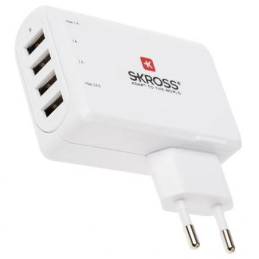 SKROSS Adaptér AC/DC 24 W, výstup: 5V dc, počet výstupů: 4 USB typu A Typ C 4.8 A Konvertor napájecích zdrojů AC-DC