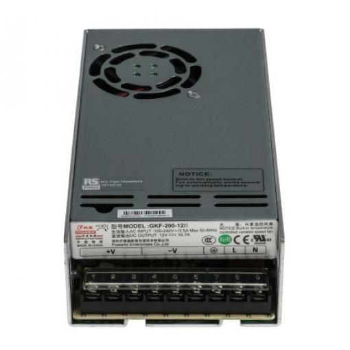 Spínaný napájecí zdroj, počet výstupů: 1 12V dc Montáž na plošný spoj 200 W RS PRO 370 V dc, 264V ac