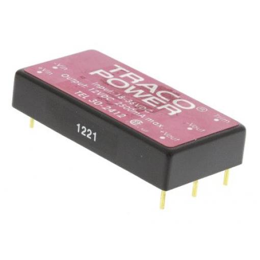 TRACOPOWER Měnič DC/DC TEL 30, výstup: 12 V dc 1.5 kV dc, Vin 36V dc 2.5 A, Vin 18V 30 W -40 °C 71 °C Montáž na plošný