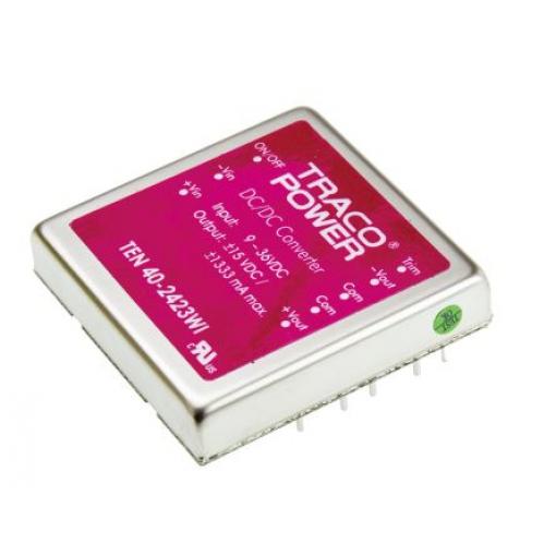 TRACOPOWER Měnič DC/DC TEN 40WI, výstup: 15 V 1.5 kV, Vin 36V 1.35 A, Vin 9V 40 W -40 °C 85 °C Průchozí otvor