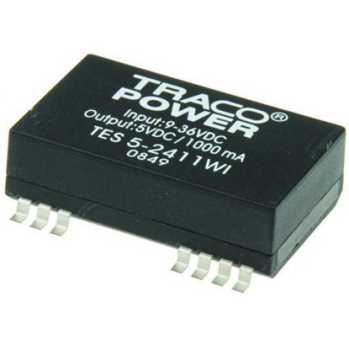 TRACOPOWER Měnič DC/DC TES 5WI, výstup: 12 V dc 1.5 kV dc, Vin 36V dc 210 mA, Vin 9V 3 W -40 °C 70 °C Povrch