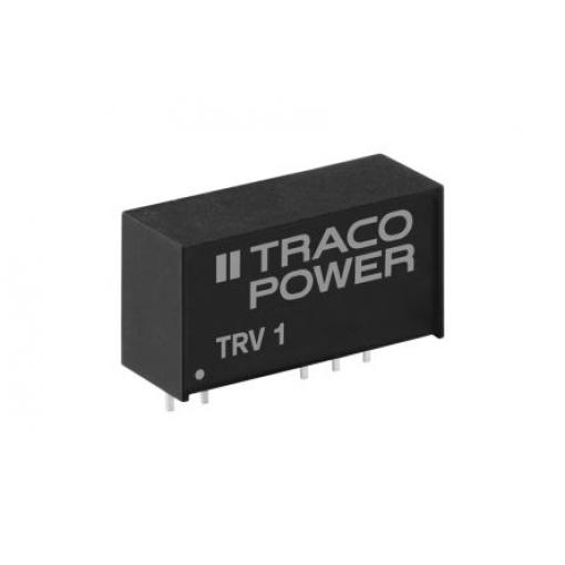 TRACOPOWER Měnič DC/DC TRV 1, v��stup: 15 V dc 3 kV dc, Vin 26.4V dc 67 mA, Vin 21.6V 1 W -40 °C 85 °C Montáž na plošný