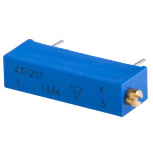 Ladicí potenciometr 200 Ω 10 % ±100 ppm/°C 0.5 W Boční nastavení 20otáčkový, Průchozí otvor, Kolík, řada: 43P Vishay