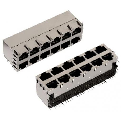 Wurth Elektronik Konektor RJ45, řada: 615096 Vnitřní Cat3, počet cest: 8, Horizontální, Montáž na plošný spoj