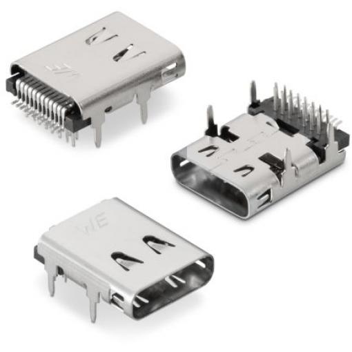 Wurth Elektronik Konektor paměťové karty, číslo řady: WR-COM USB 3.1 Type C Receptacle Horizontal THR/SMT, počet řad: 1,