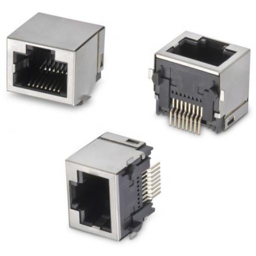 Wurth Elektronik Konektor RJ45, řada: 634008 Vnitřní Cat5, počet cest: 8, Horizontální, Povrchová montáž Niklovaná
