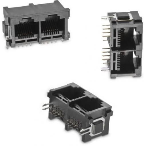 Wurth Elektronik Konektor RJ45, řada: 615008 Vnitřní Cat3, počet cest: 8, Horizontální, Montáž na plošný spoj Niklovaná