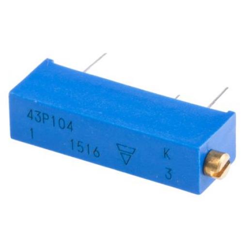Ladicí potenciometr 100 kΩ 10 % ±100 ppm/°C 0.5 W Boční nastavení 20otáčkový, Průchozí otvor, Kolík, řada: 43P Vishay
