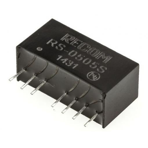 Recom Měnič DC/DC RS, výstup: 5 V dc 500 V ac, Vin 9V dc 400 mA, Vin 4.5V 2 W -40 °C 85 °C Průchozí otvor