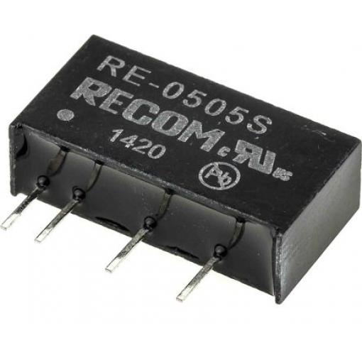 Recom Měnič DC/DC RE, výstup: 5 V dc 1 kV dc, Vin 5.5V dc 200 mA, Vin 4.5V 1 W -40 °C 85 °C Průchozí otvor