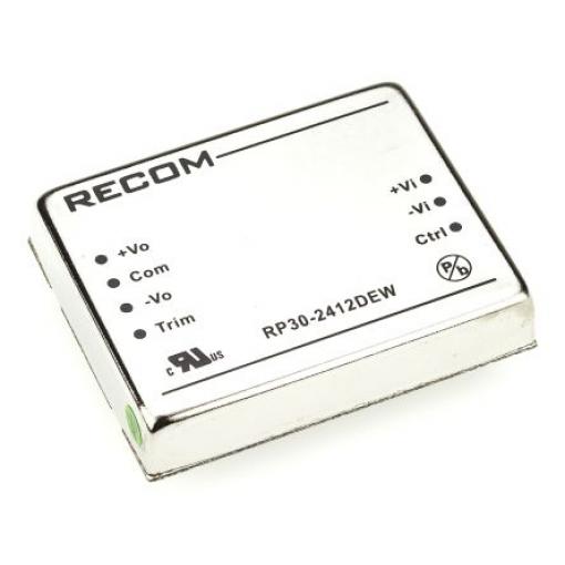 DC-DC převodník 30W, výstup: ±12V dc ±1.25A 1.6kV dc, Vin 10 → 40 V DC